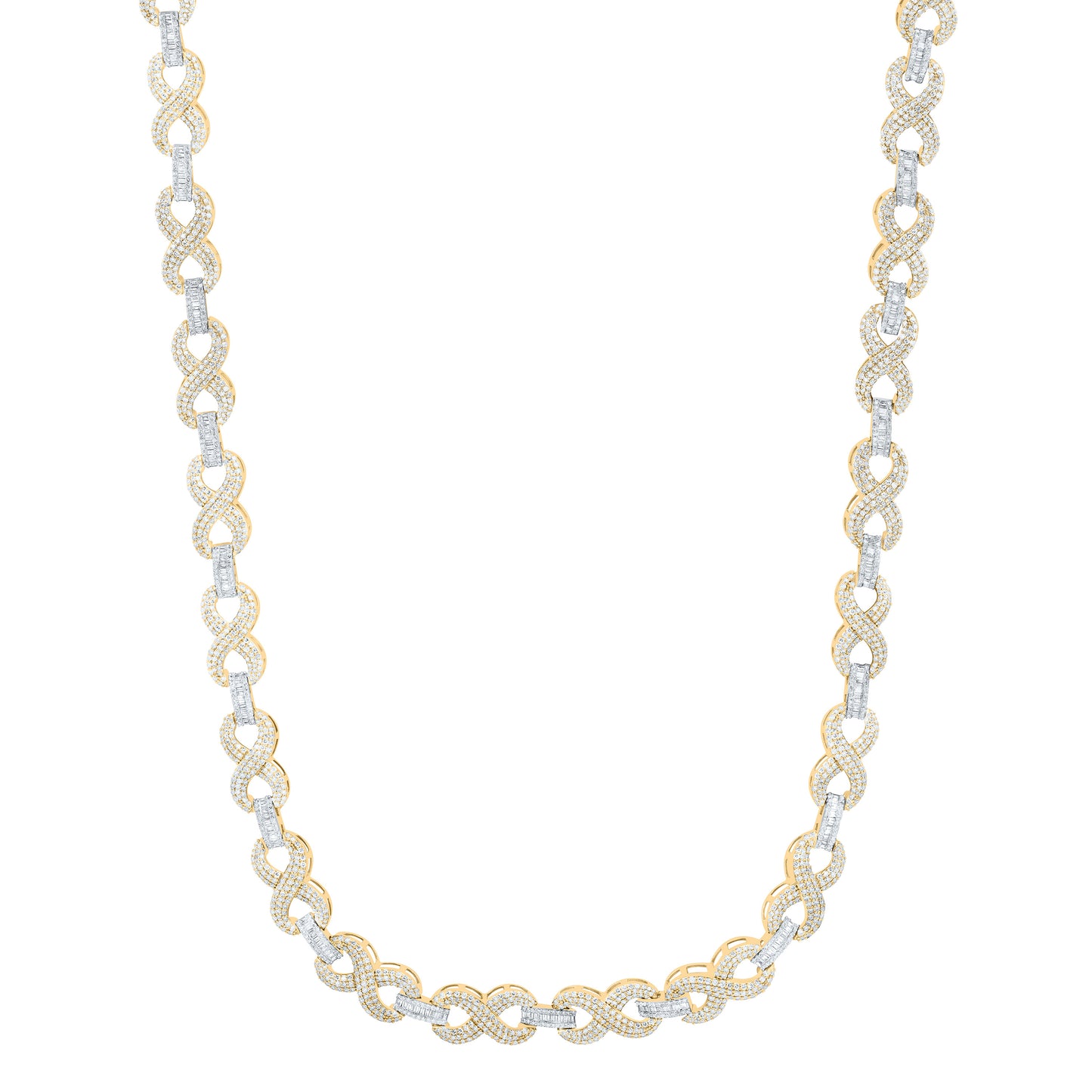 10K Yellow Gold 10 1/5Cttw Natural Diamond Nk Fashion Infinity Chain (20 Inch)