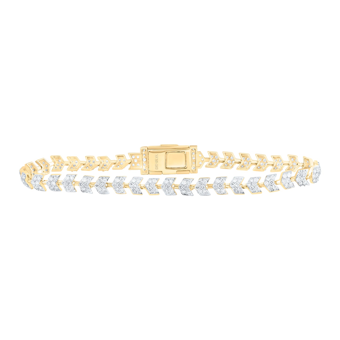 10K Yellow Gold 4 5/8Ctw Natural Diamond Mens Bracelet(8 Inch)