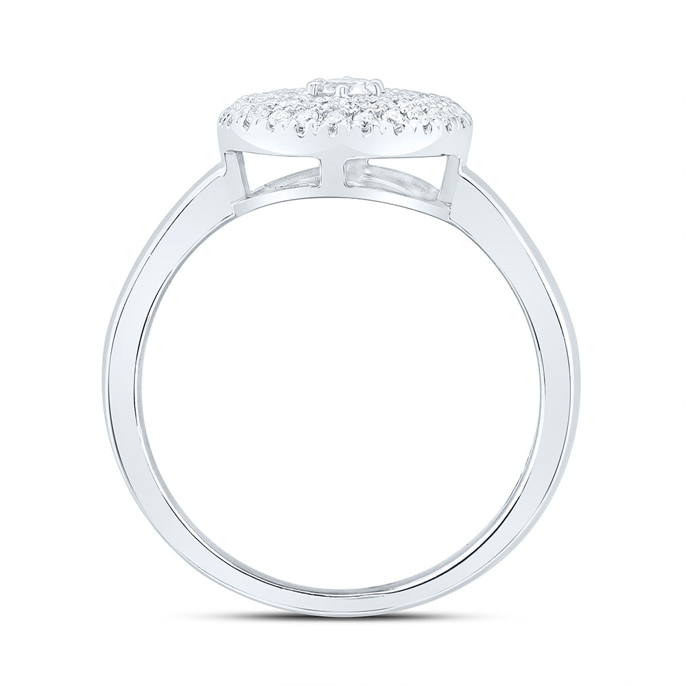 10K White Gold 1/3Cttw Natural Diamond Cn Fashion Round Ring