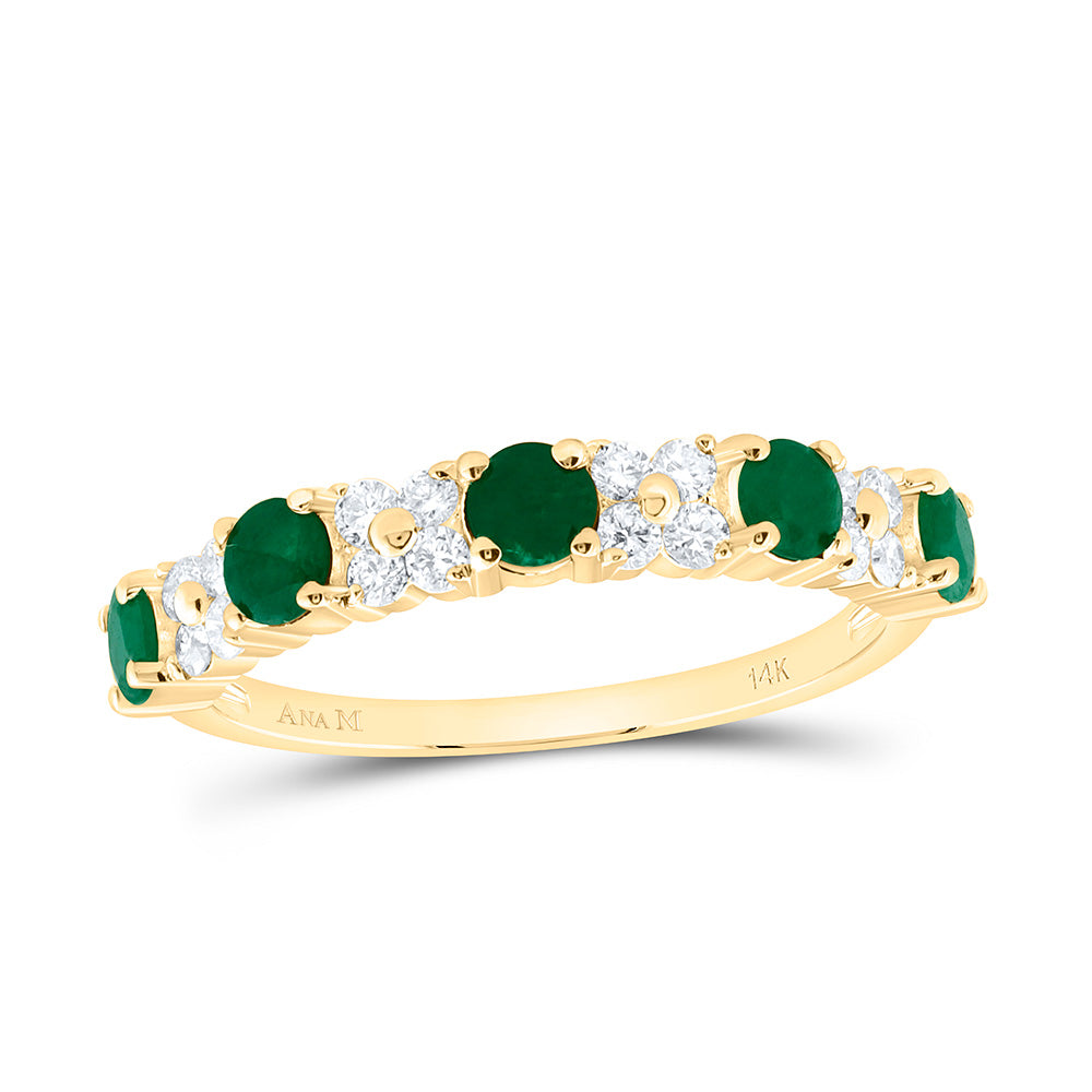14K Yellow Or White Gold 1/3Cttw Natural Diamond Ana M 5/8Ct Round, Natural Gem Ring