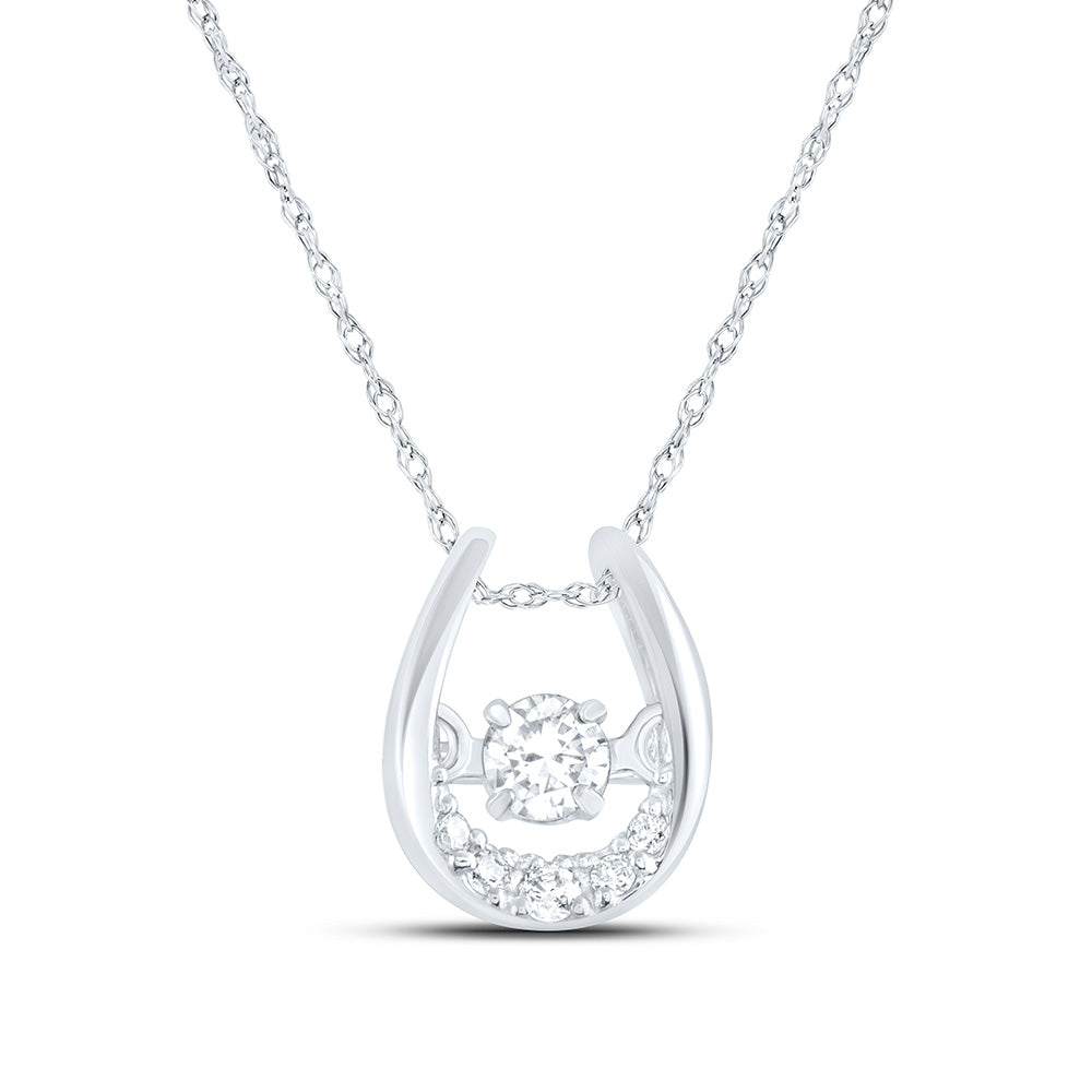 14K Yellow Or White Gold 1/10 Cttw Natural Diamond Cn Fashion Pendant