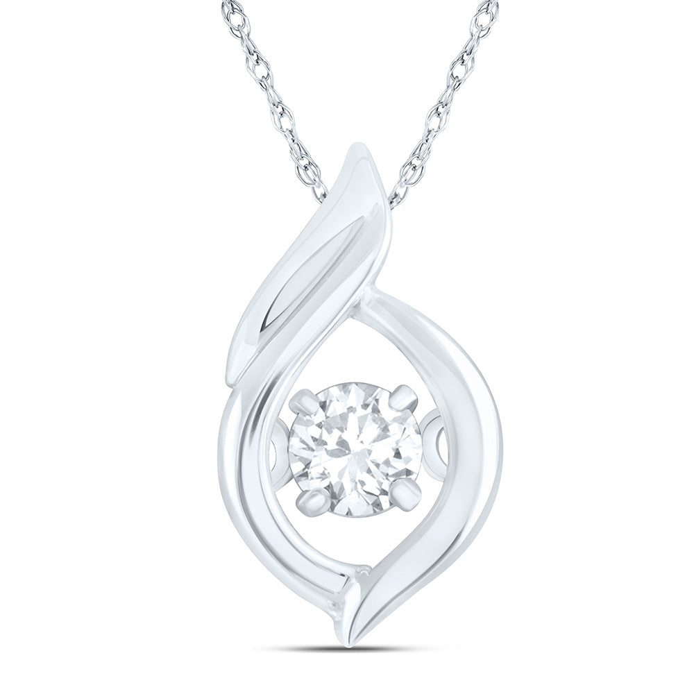14K White Gold 1/12Cttw Natural Diamond Cn Fashion Pendant