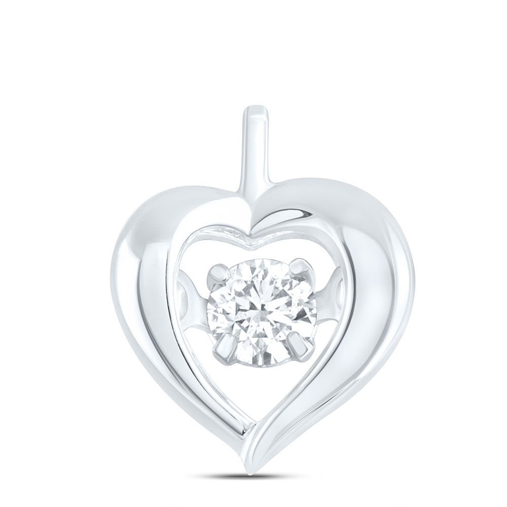 14K Yellow Or White Gold 1/12Cttw Natural Diamond Cn Fashion Heart Pendant