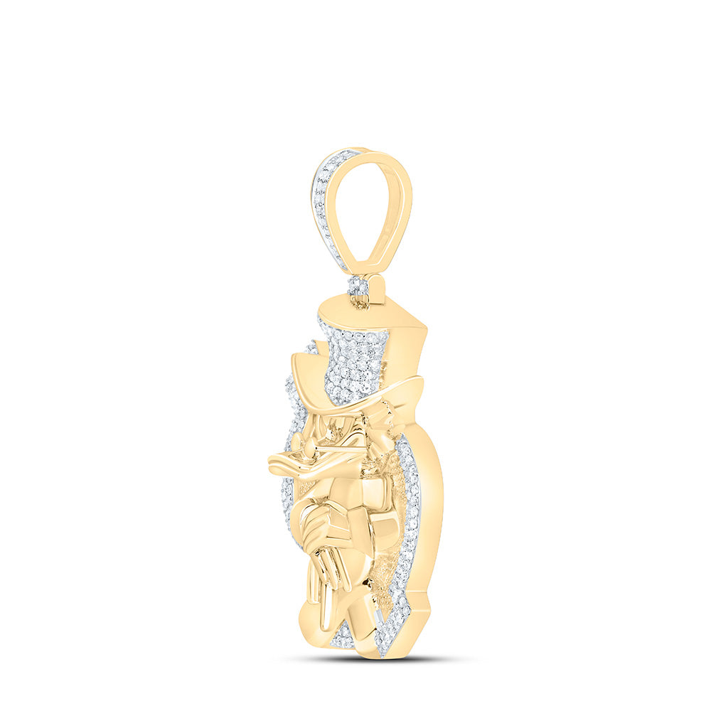 10K Yellow Gold 3/4Cttw Natural Diamond Nk Dollar Mens Charm