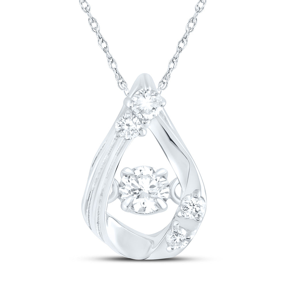 14K Yellow Or White Gold 1/8Cttw Natural Diamond Cn Fashion Pendant