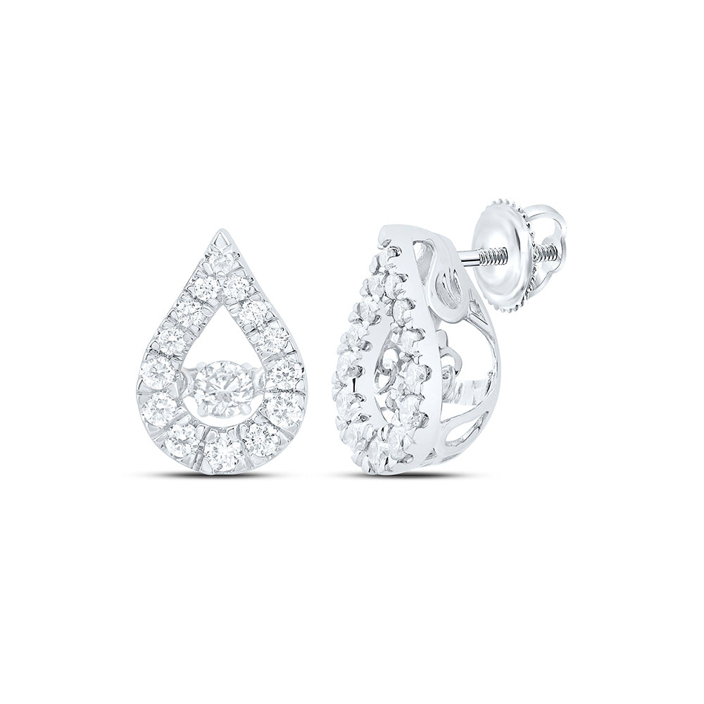 14K Yellow Or White Gold 1/2Cttw Natural Diamond Cn Fashion Pear Earring