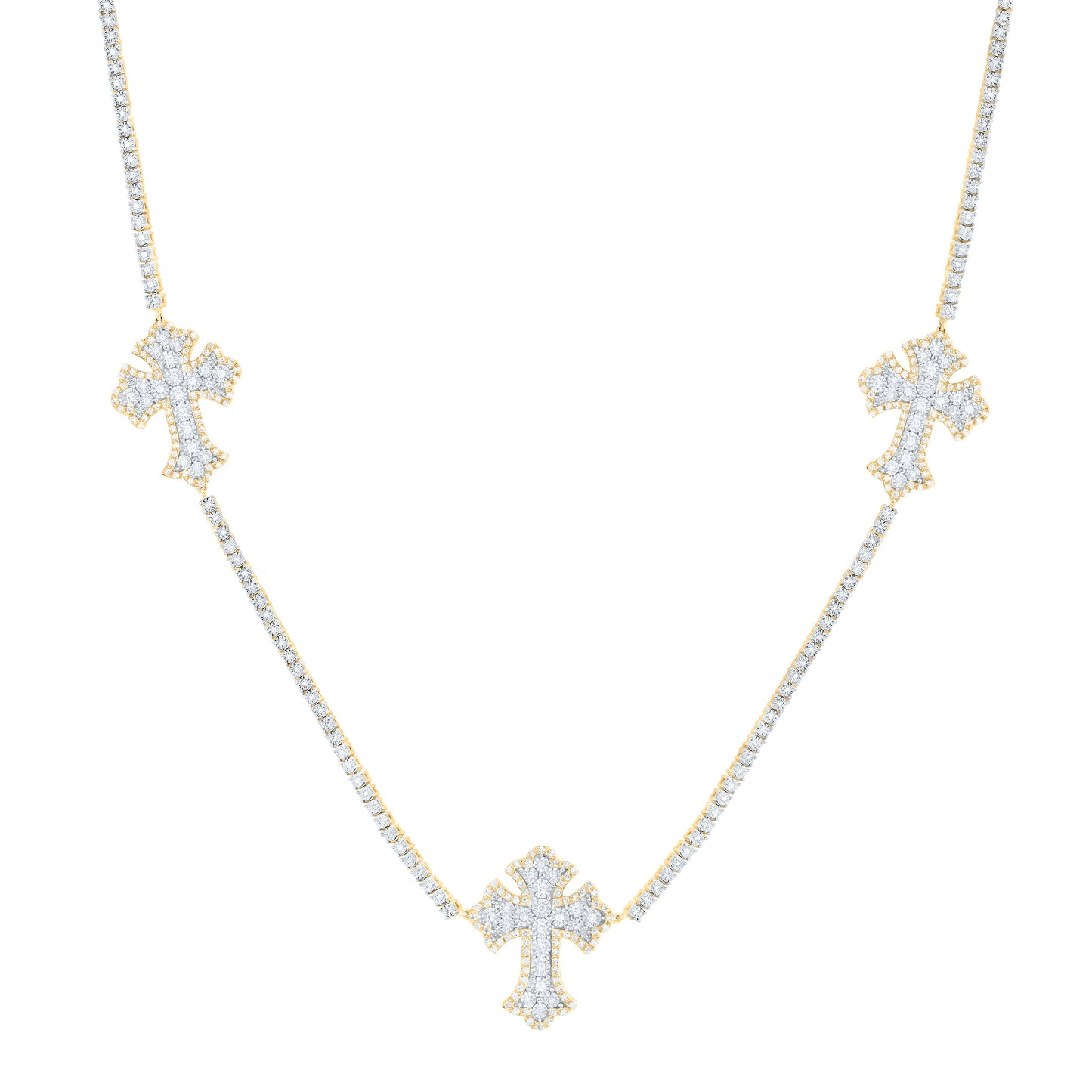 10K Yellow Gold Natural Diamond Nk Fashion Cross Men Chain