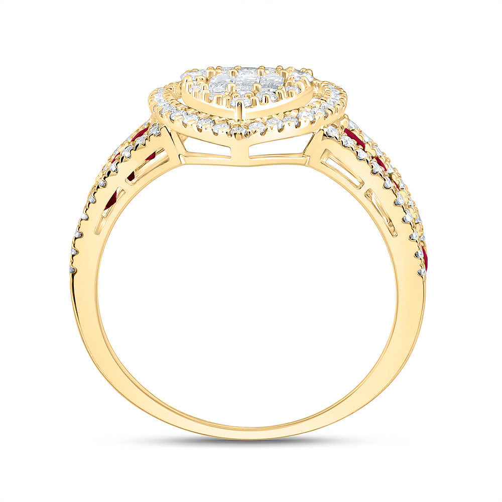 14K Yellow Or White Gold 5/8Cttw Natural Diamond Ana M Princess Natural Gem Heart Ring