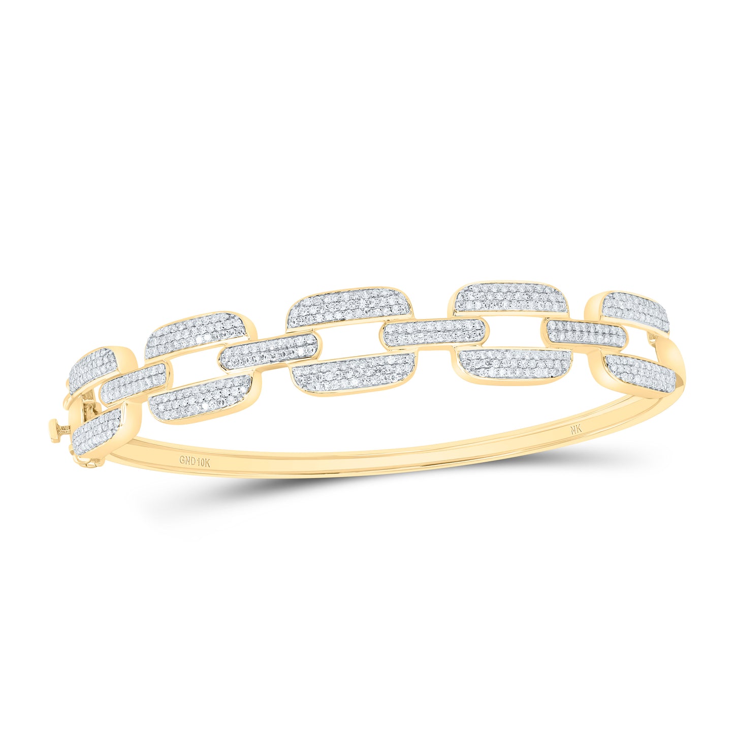10K Yellow Gold 1 1/2Cttw Natural Diamond Nk Fashion Bangle (65X55Mm)