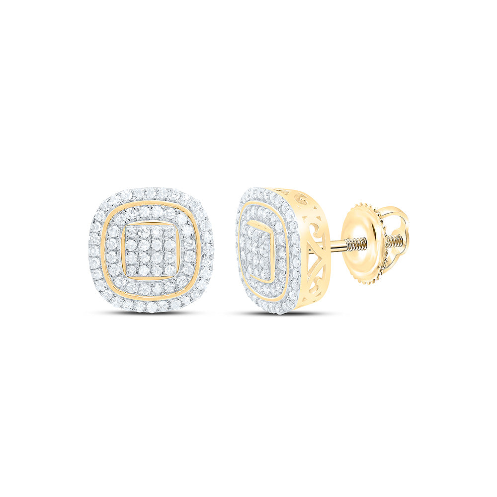 10K Yellow Gold 1/2Cttw Natural Diamond Nk Fashion Cushion Earring