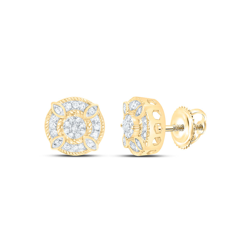 10K Yellow Gold 1/5Cttw Natural Diamond Nk Fashion Round Earring