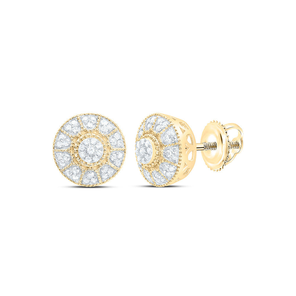 10K Yellow Gold 1/4Cttw Natural Diamond Nk Fashion Round Earring