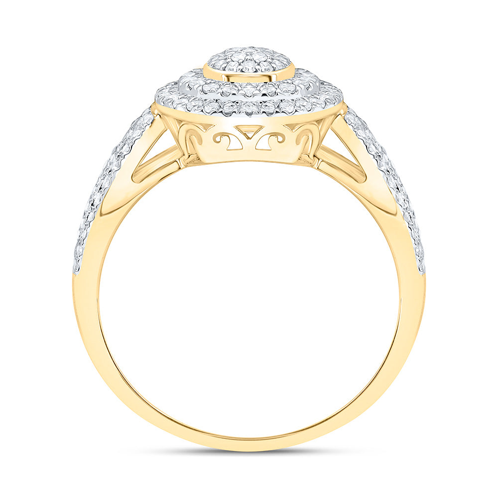 14K Yellow Or White Gold 1/2Cttw Natural Diamond Nk Fashion Round Ring