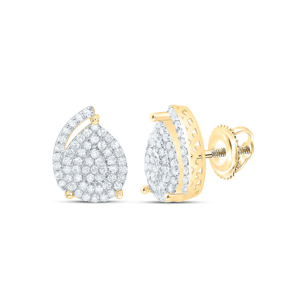 10K Yellow Or White Gold 3/8Cttw Natural Diamond Nk Fashion Pear Earring