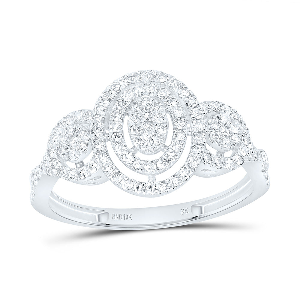 10K Yellow Or White Gold 1/2Cttw Natural Diamond Nk Fashion Ring