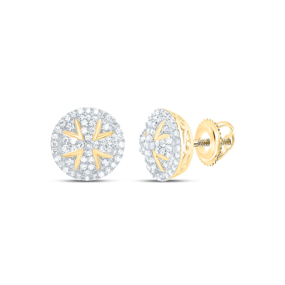 10K Yellow Gold 3/8Cttw Natural Diamond Nk Fashion Round Earring