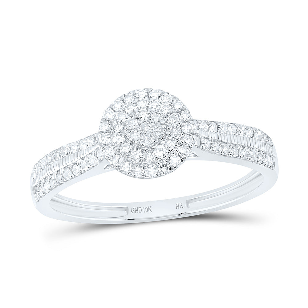 10K Yellow Or White Gold 1/3Cttw Natural Diamond Nk Fashion Round Ring