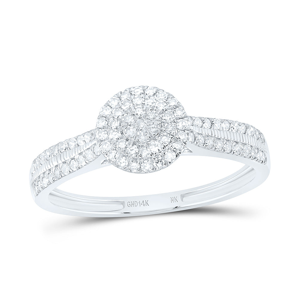 14K Yellow Or White Gold 1/3Cttw Natural Diamond Nk Fashion Round Ring