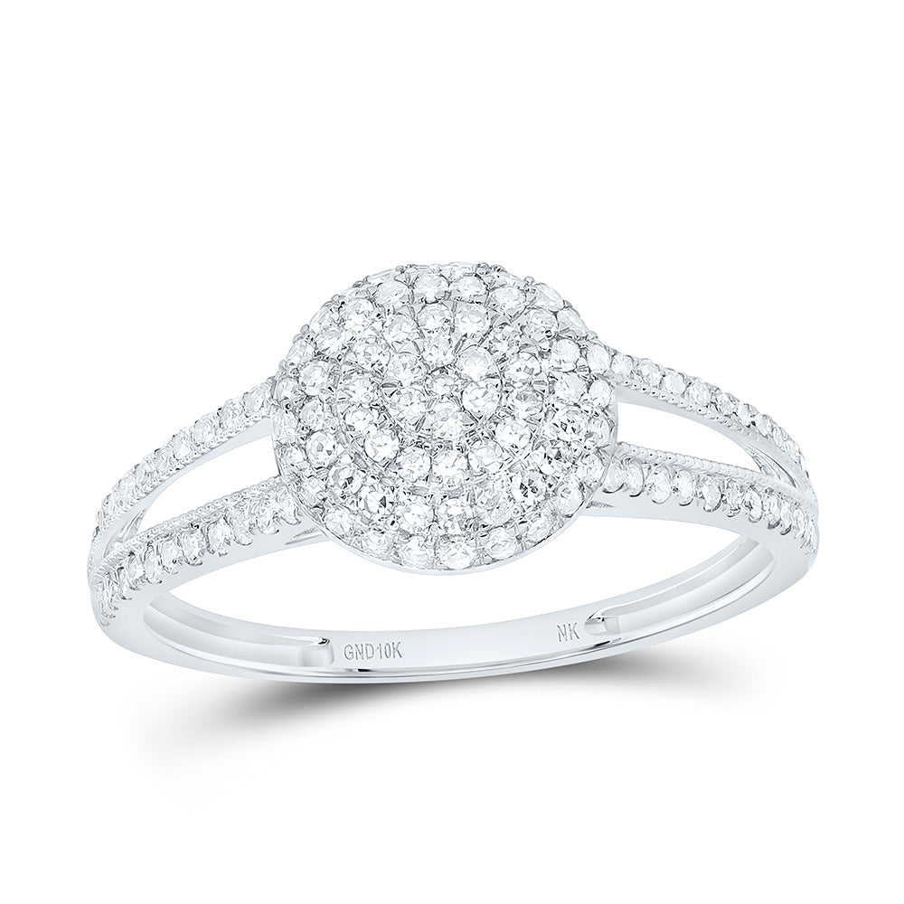 10K Yellow Or White Gold 3/8Cttw Natural Diamond Nk Fashion Round Ring