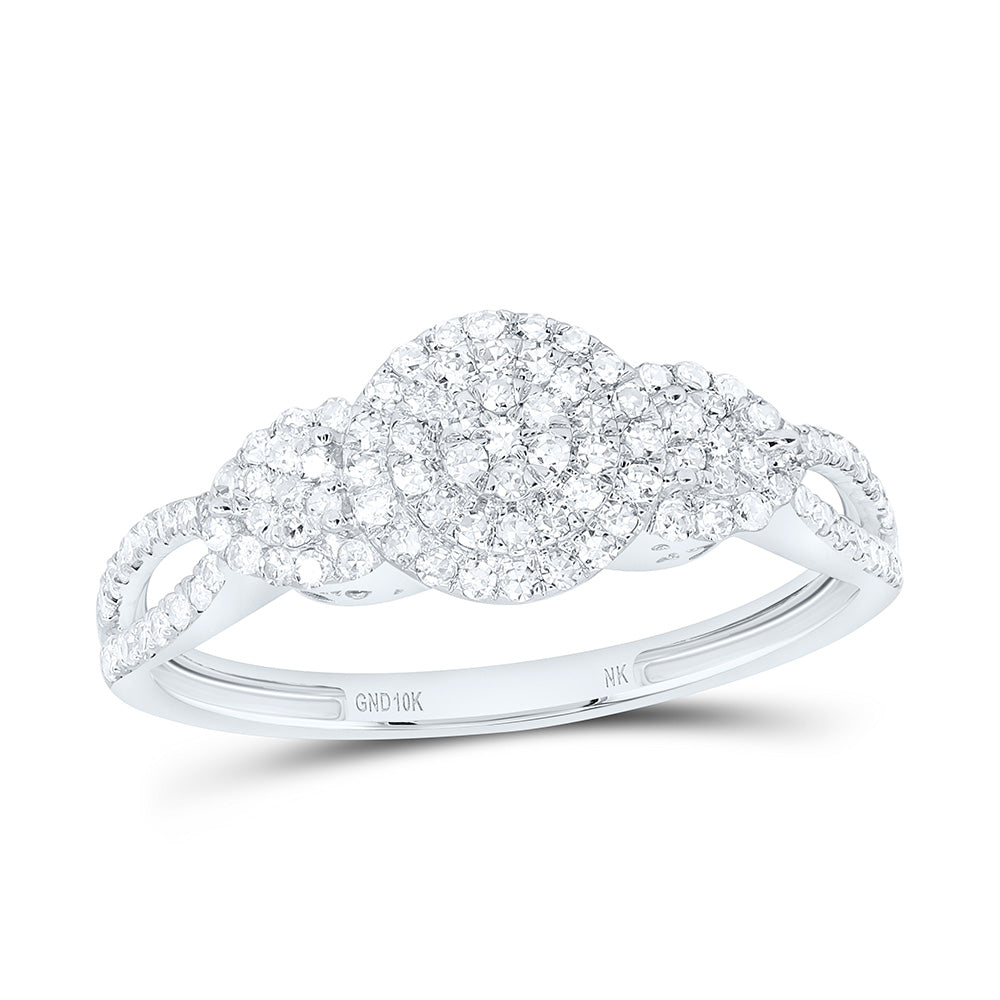 10K Yellow Or White Gold 3/8Cttw Natural Diamond Nk Fashion Round Ring