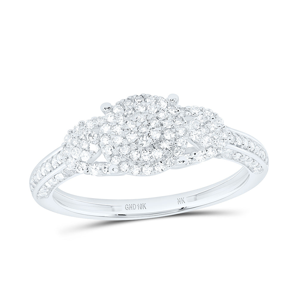 10K Yellow Or White Gold 1/2Cttw Natural Diamond Nk Fashion Round Ring