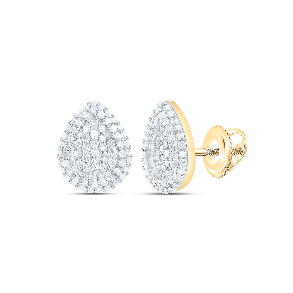 10K Yellow Or White Gold 1/2Cttw Natural Diamond Nk Fashion Pear Earring