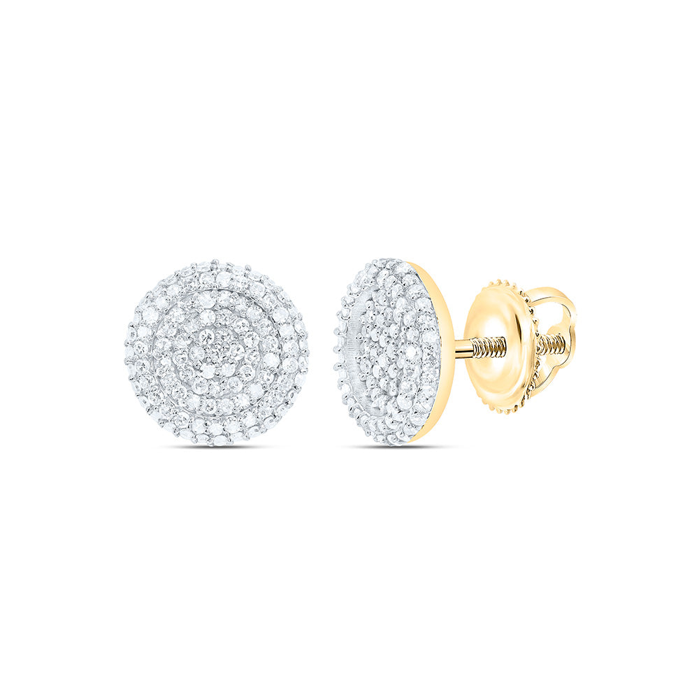 10K Yellow Or White Gold 1/2Cttw Natural Diamond Nk Fashion Round Earring