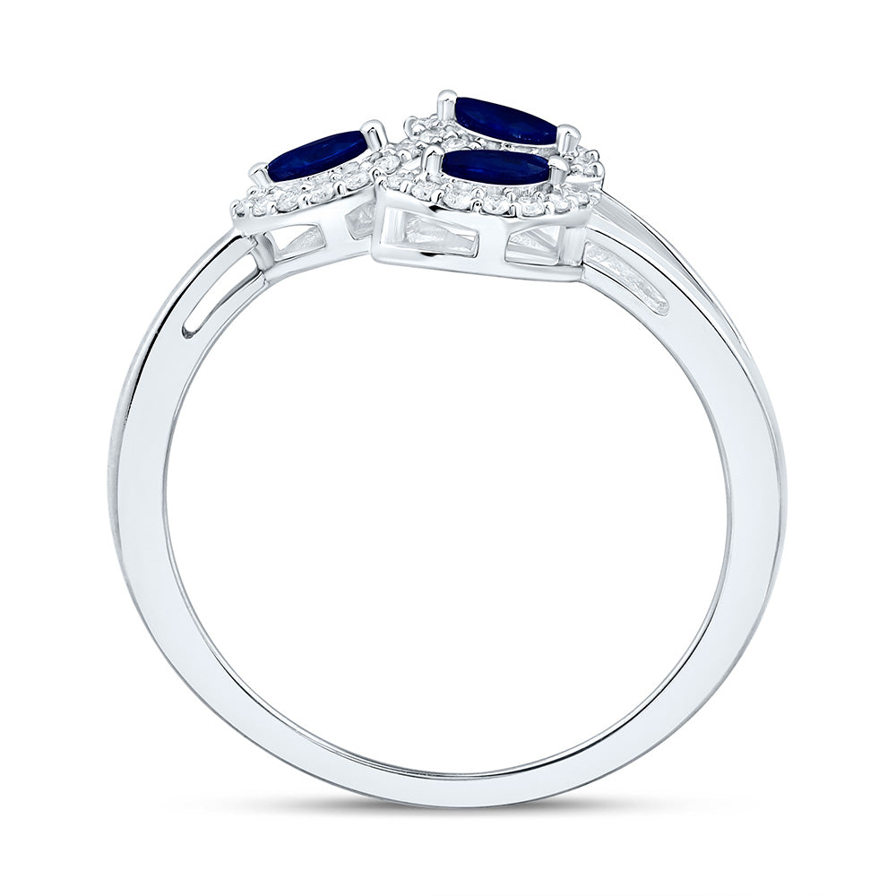 14K Yellow Or White Gold 1/6Cttw Natural Diamond Ana M 1/5Ct Marquise Natural Gem Marquise Ring