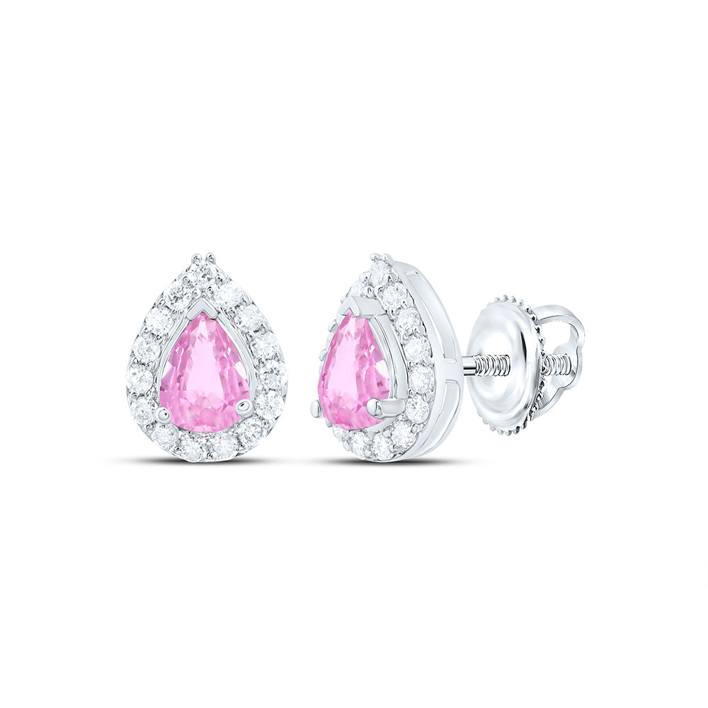14K Yellow Or White Gold 1/10Cttw Natural Diamond Cn 4X3Mm Pear Natural Gem Pear Earring