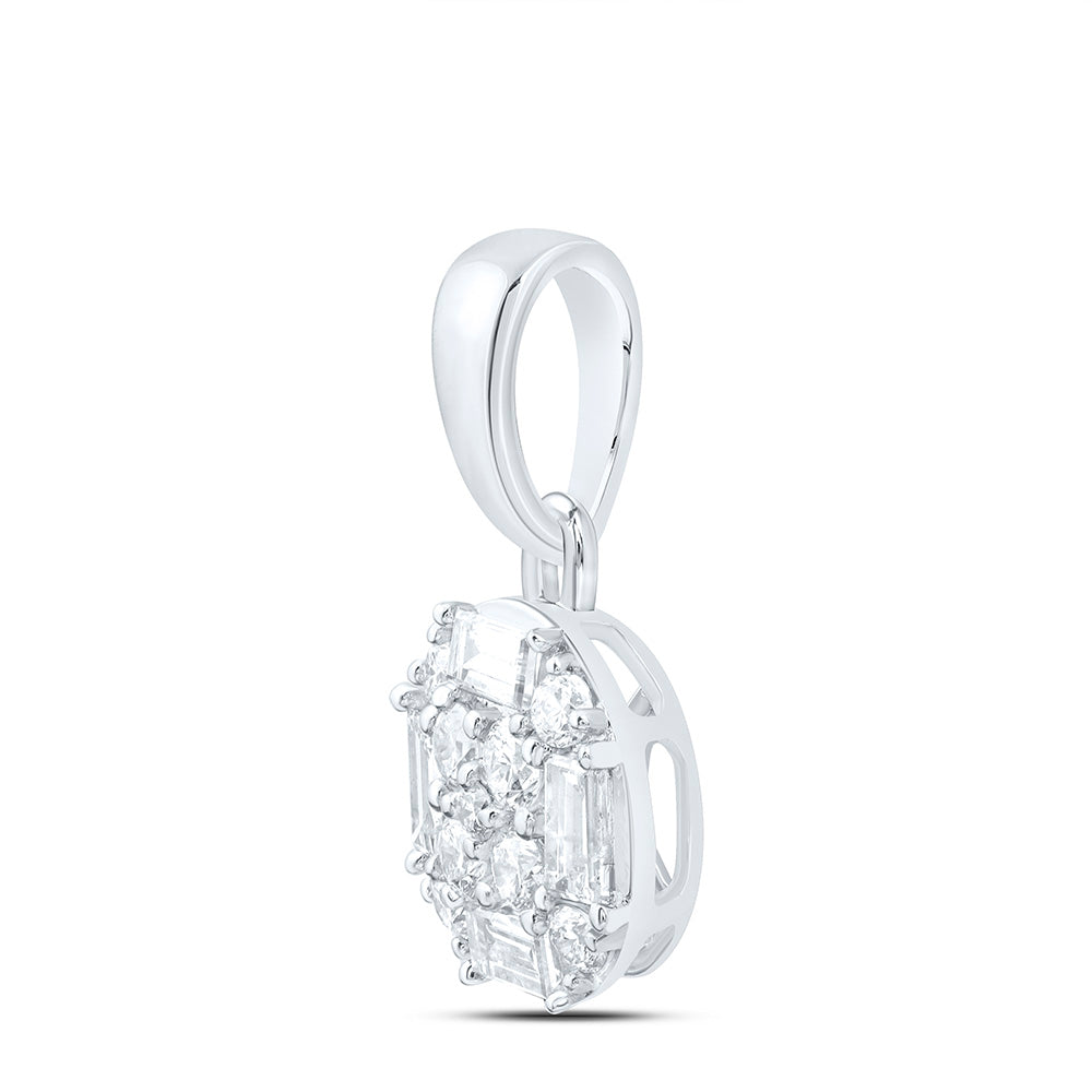 14K Yellow Or White Gold 1/3Cttw Natural Diamond Ana M Fashion Round Pendant