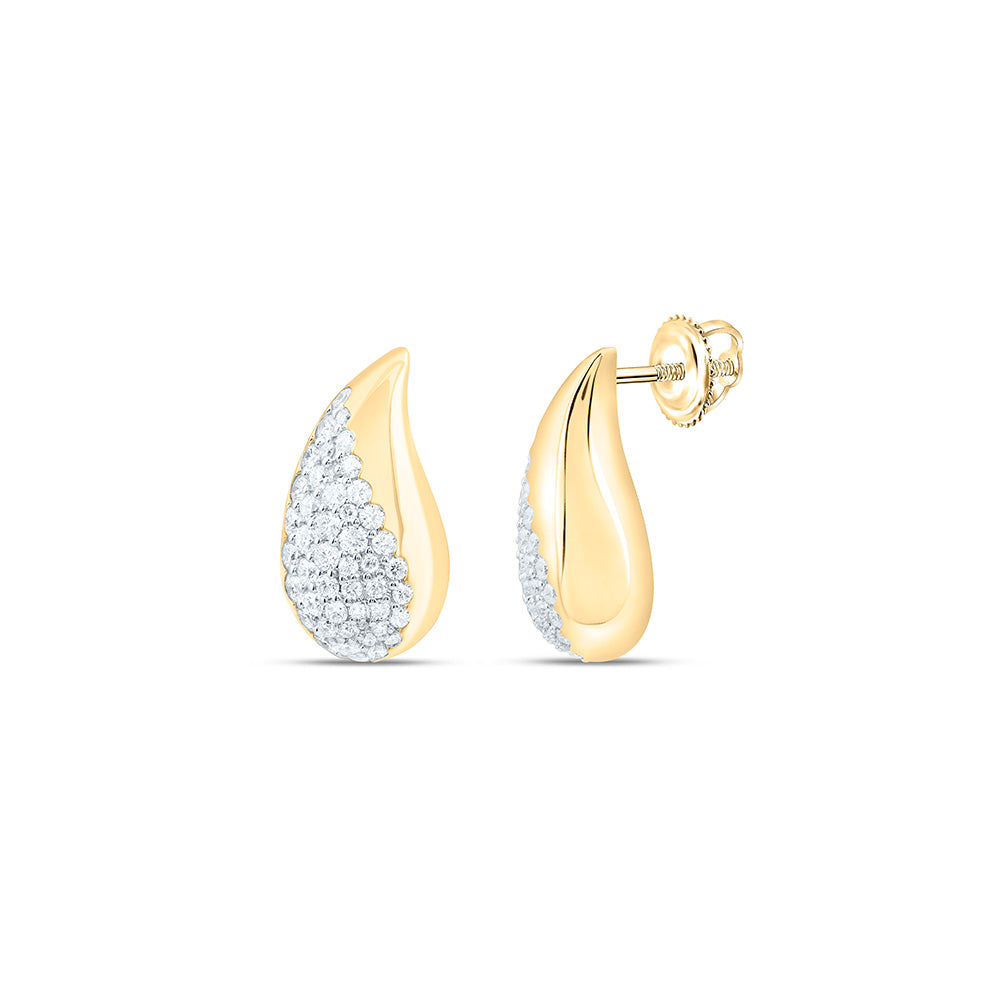 14K Yellow Gold 1 Cttw Natural Diamond Ana M Fashion Tear Drop Earring