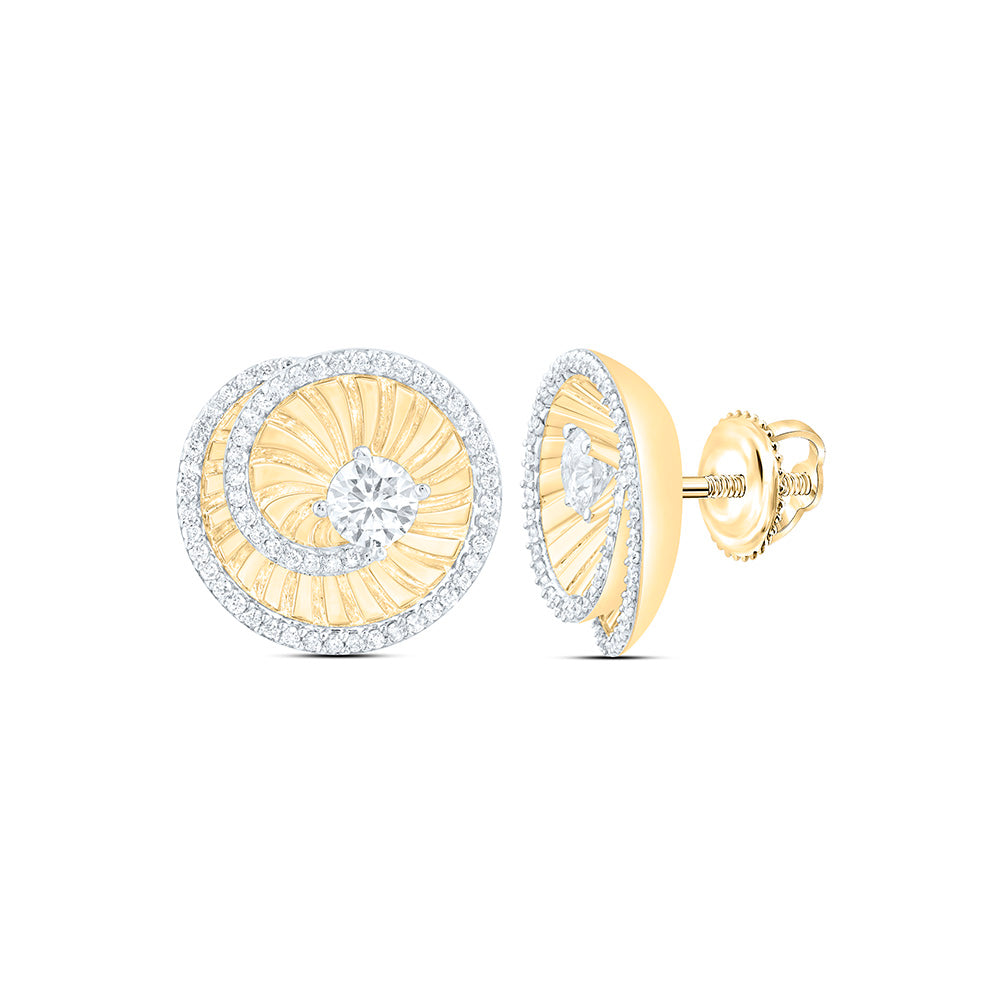 14K Yellow Gold 1/2 Cttw Natural Diamond Ana M Fashion Earring