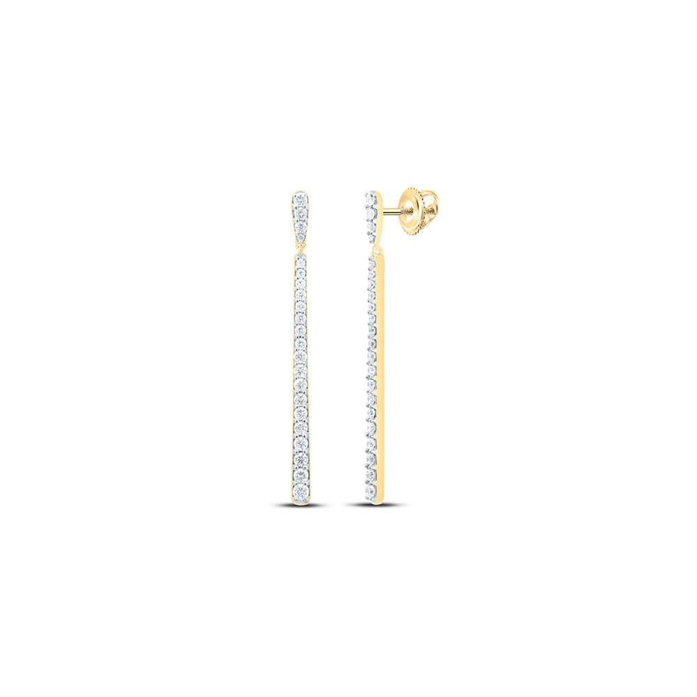 10K Yellow Or White Gold 1Ctw Natural Diamond Cn Fashion Dangling Earring