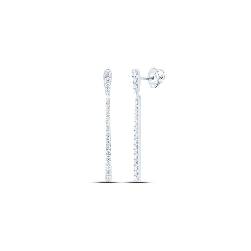 10K White Gold 1/2Ctw Natural Diamond Cn Fashion Dangling Earring