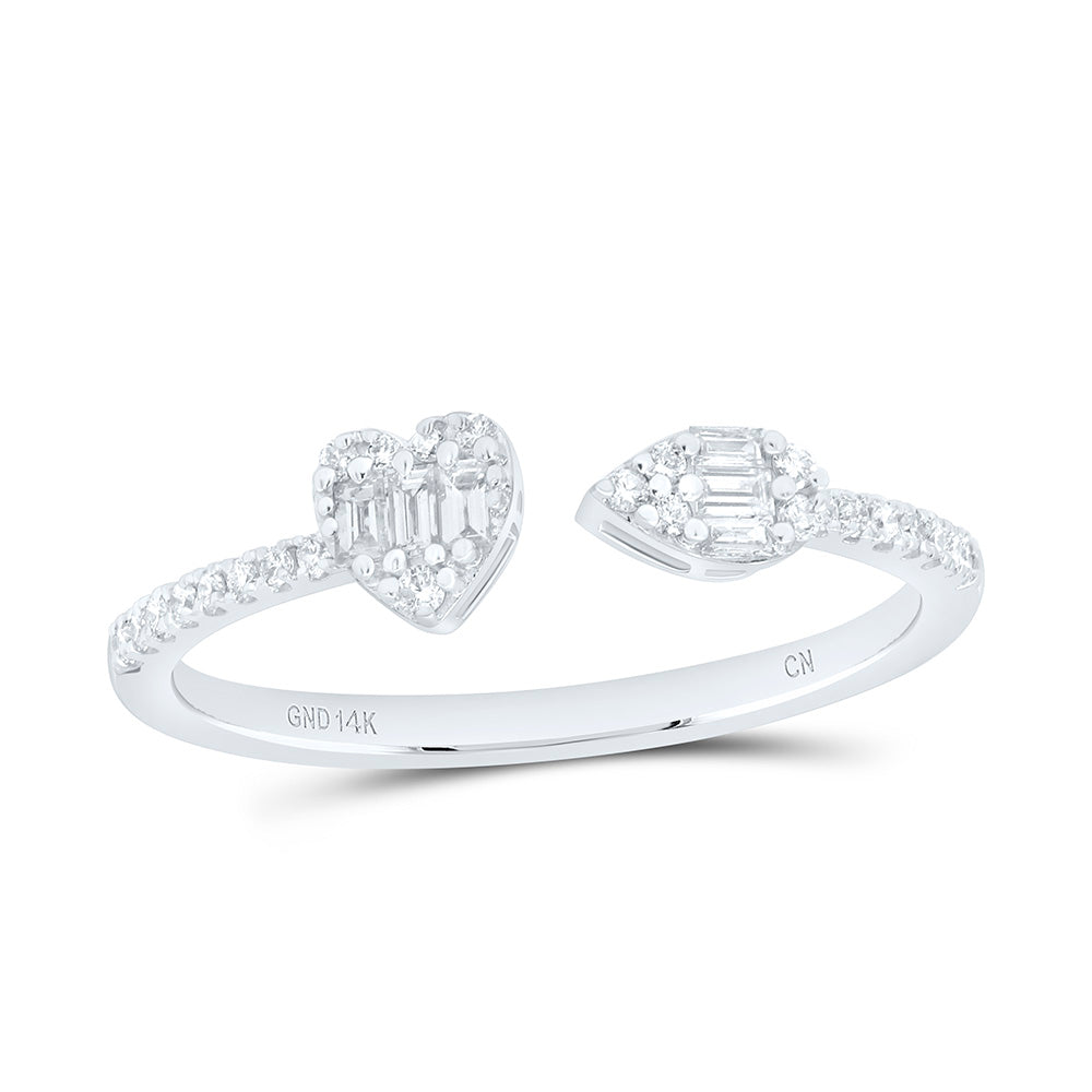 14K Yellor Or White Gold 1/5 Cttw Natural Diamond Cn Fashion Pear Bridal Anniversary Wedding Engagement Band Ring
