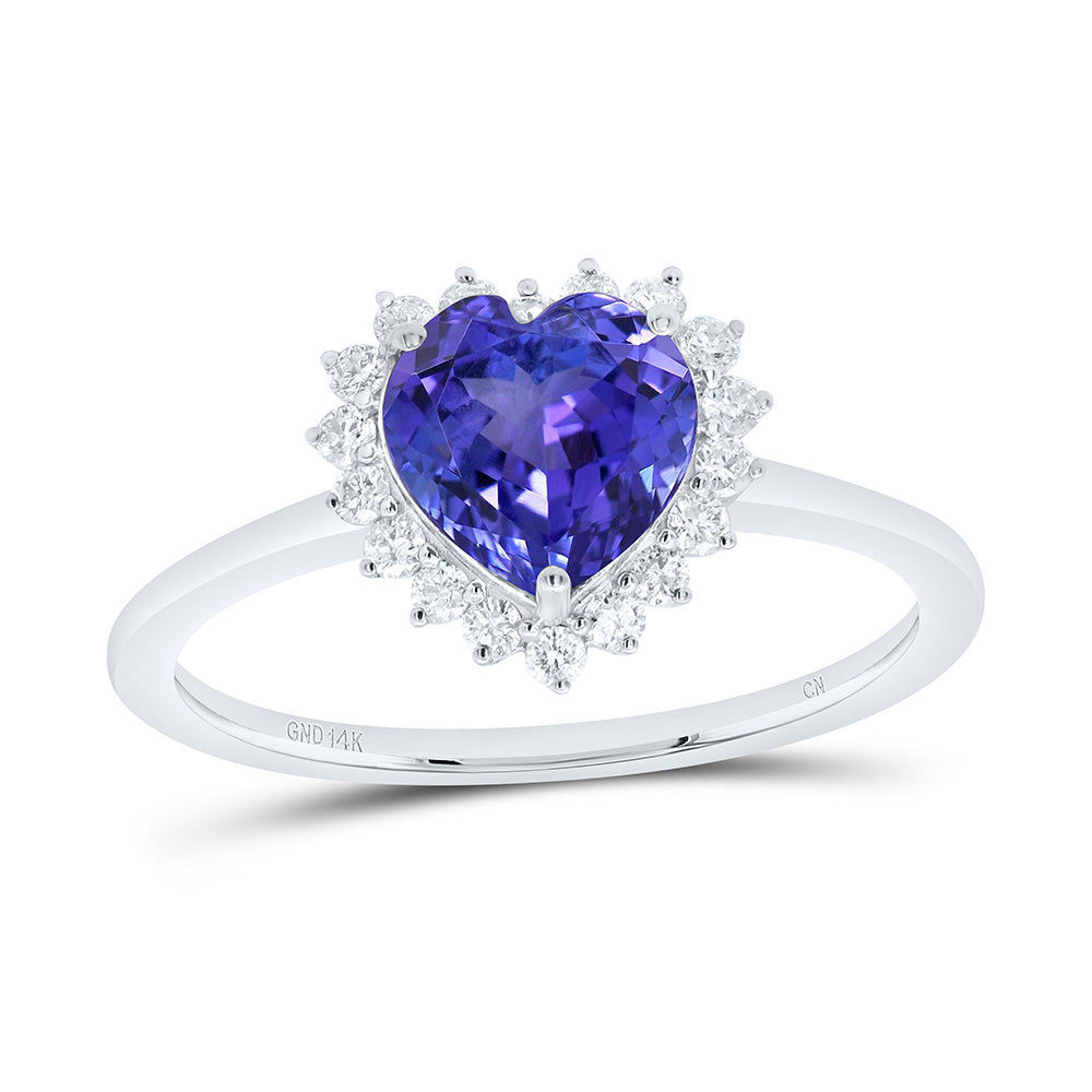 14K Yellow Or White Gold 1/5 Cttw Natural Diamond Cn 7Mm Heart Natural Gem Heart Bridal Anniversary Wedding Engagement Band Ring