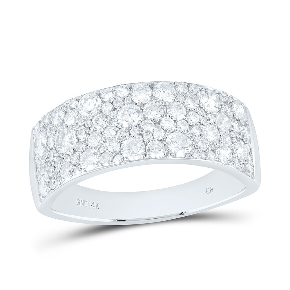 14K Yellow Or White Gold 1 7/8 Cttw Natural Diamond Cn Fashion Bridal Anniversary Wedding Engagement Band Ring