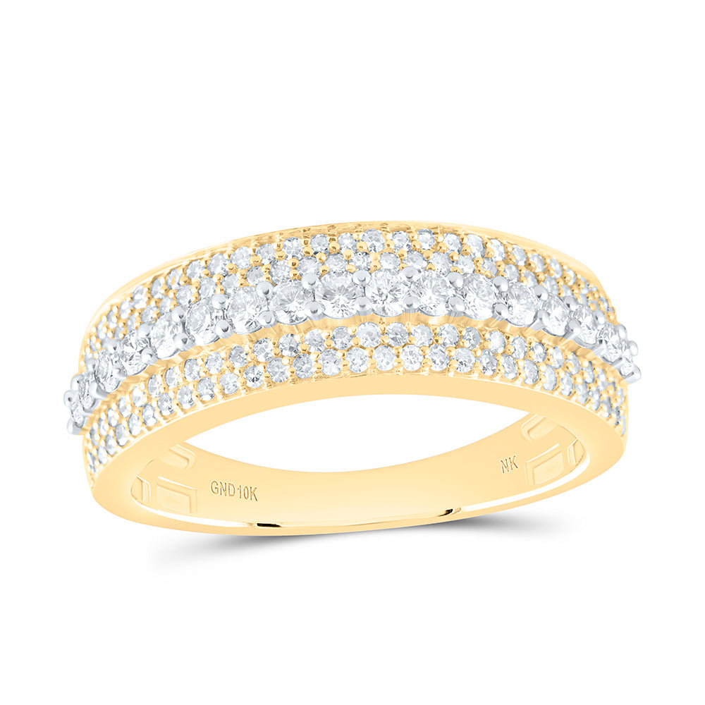 10K Yellow Gold 1 Cttw Natural Diamond Mens Band