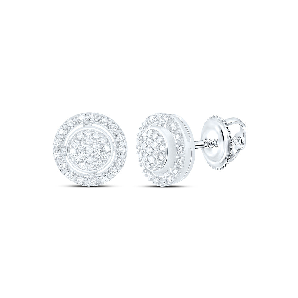 Sterling Silver 1/5 Cttw Natural Diamond Round Earring