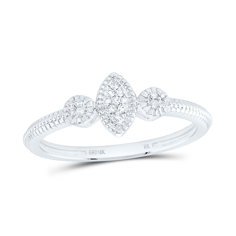 10K Yellow Or White Gold 1/20 Cttw Natural Diamond Nk Fashion Marquise Bridal Anniversary Wedding Engagement Band Ring
