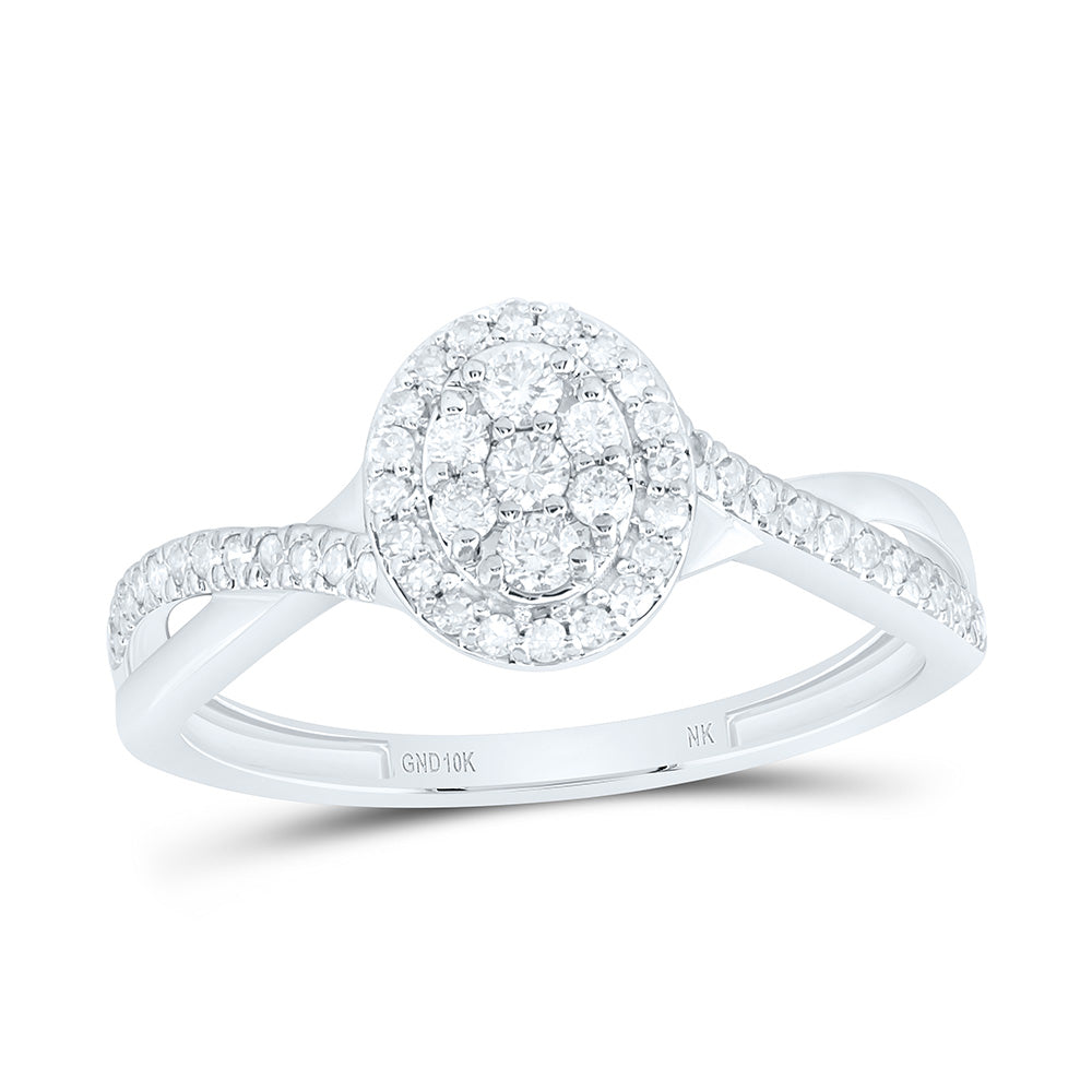 10K Yellow Or White Gold 1/3 Cttw Natural Diamond Nk Fashion Oval Bridal Anniversary Wedding Engagement Band Ring