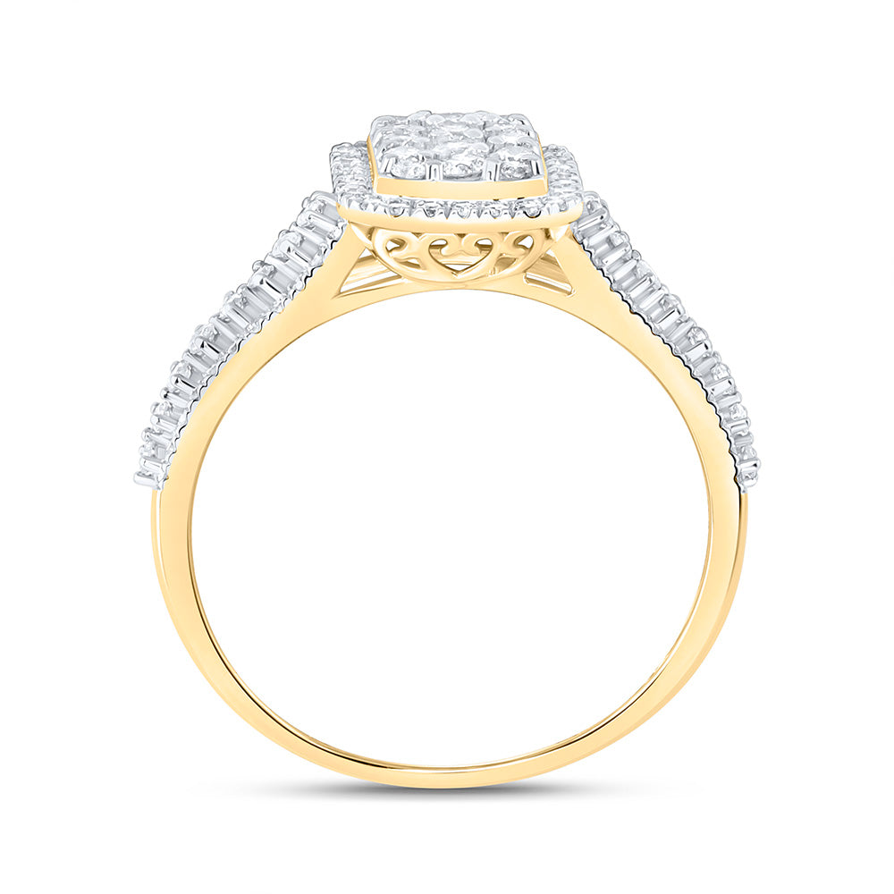 10K Yellow Or White Gold 3/4 Cttw Natural Diamond Nk Fashion Bridal Anniversary Wedding Engagement Band Ring