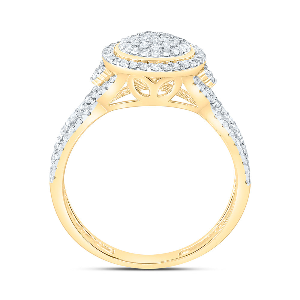 10K Yellow Or White Gold 1/2 Cttw Natural Diamond Nk Fashion Round Bridal Anniversary Wedding Engagement Band Ring