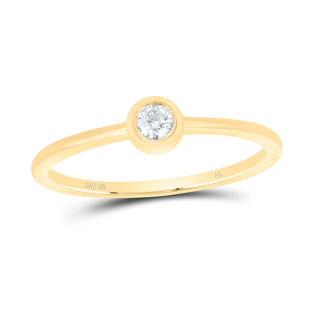 10K Yellow Or White Gold 1/12 Cttw Natural Diamond Nk Gift Round Bridal Anniversary Wedding Engagement Band Ring