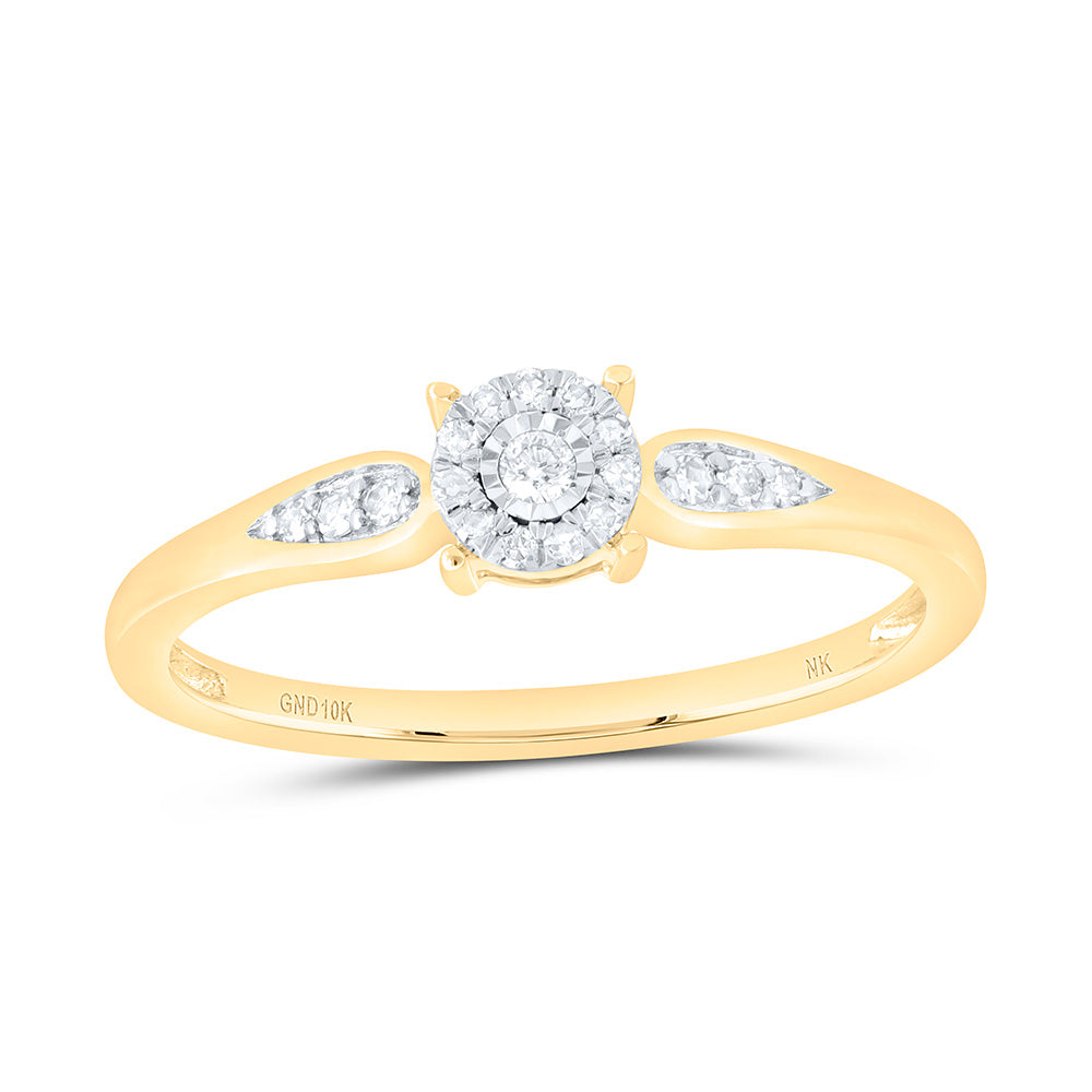 10K Yellow Or White Gold 1/10 Cttw Natural Diamond Nk Gift Round Bridal Anniversary Wedding Engagement Band Ring