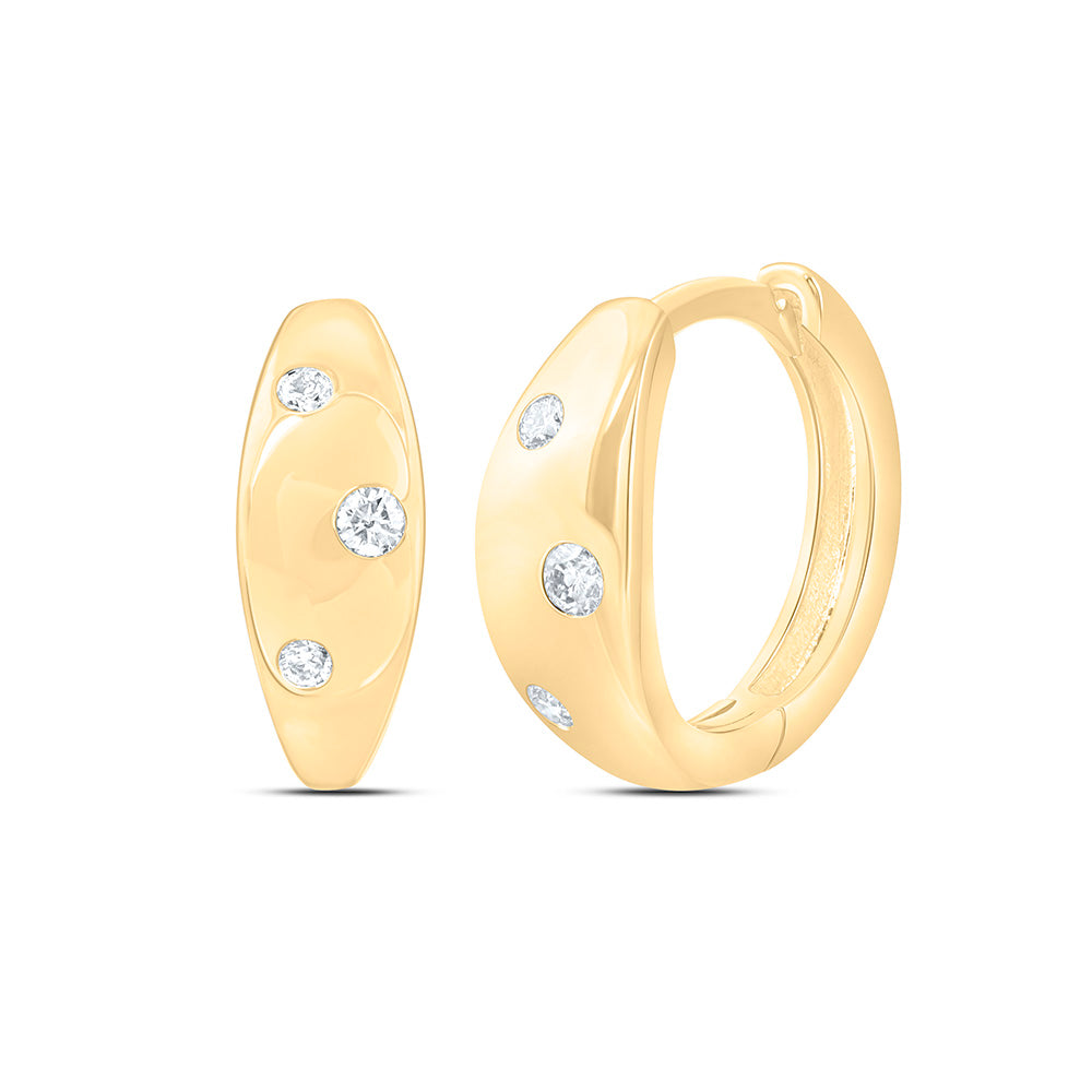 14K Yellow Or White Gold 1/10 Cttw Natural Diamond Ana M Fashion Hoop Earring