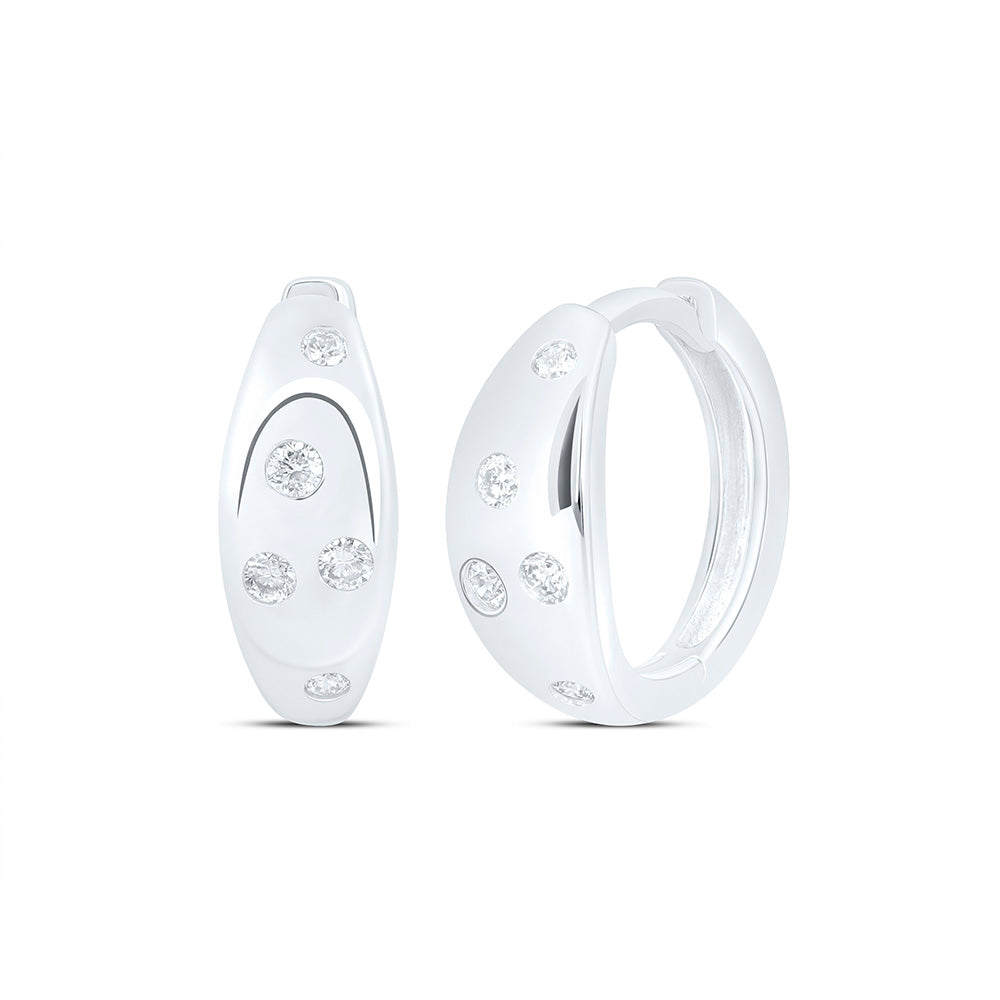 14K Yellow Or White Gold 1/6 Cttw Natural Diamond Ana M Fashion Hoop Earring