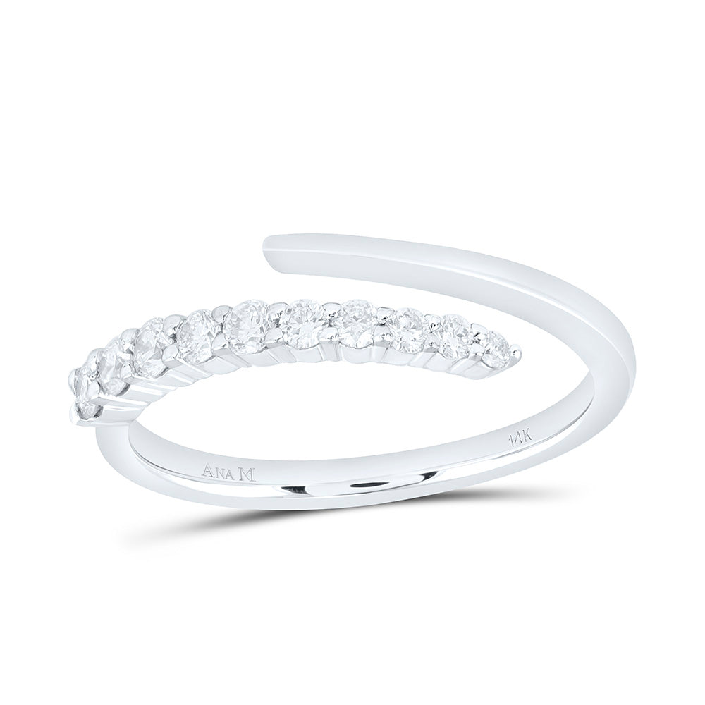 14K Yellow Or White Gold 1/3 Cttw Natural Diamond Ana M Fashion Bridal Anniversary Wedding Engagement Band Ring