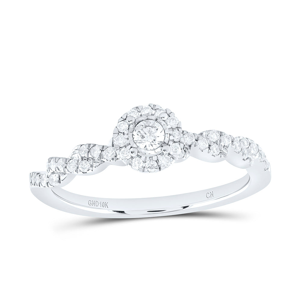10K Yellow Or White Gold 1/4 Cttw Natural Diamond Cn Fashion Round Promise Bridal Anniversary Wedding Engagement Band Ring