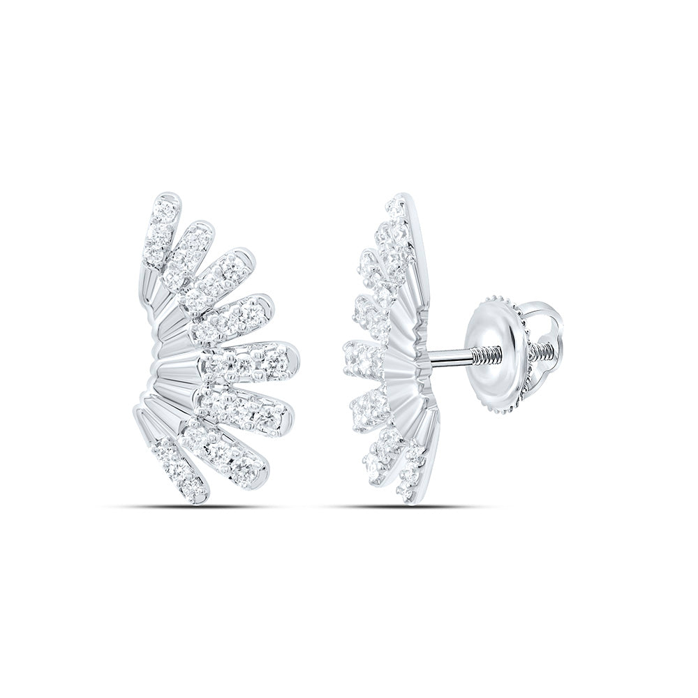 14K Yellow Or White Gold 1/4 Cttw Natural Diamond Cn Fashion Earring, L: 7.8 Mm x W: 13.2 Mm